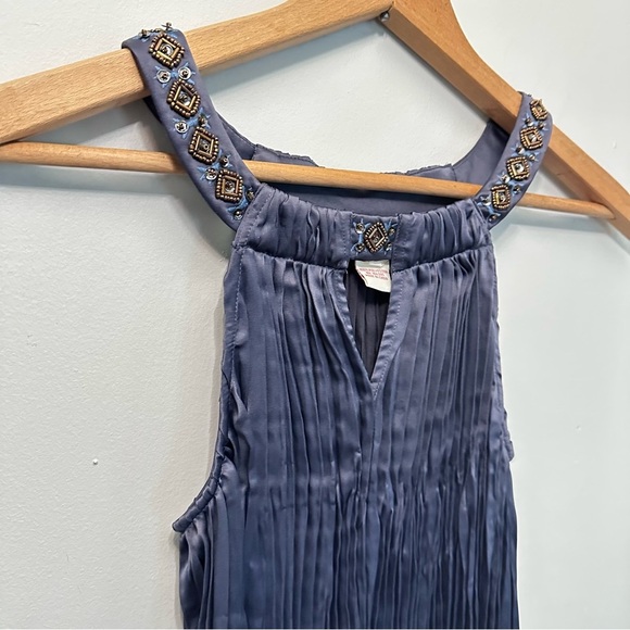 Sundance Nightfall Pleated Beaded Sleeveless Top Dark Blue Size XS - Picture 5 of 10